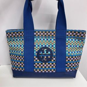 Tory Burch Canvas Tote Bag Handbag Purse $195 Printed Mini Tory Beach Tote